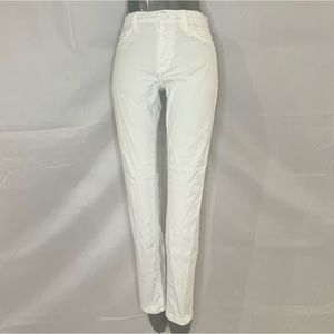 Hudson Denim Shine Mid Rise White Skinny Jeans 27"